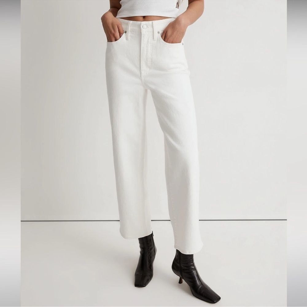 Madewell NWT Tall Perfect Vintage Wide-Leg Crop Jeans Size 31T High Rise White